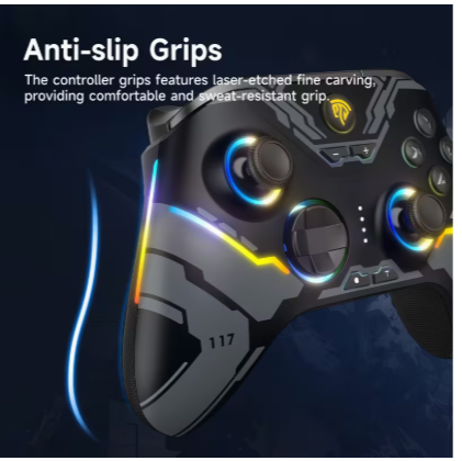 EasySMX X15 Wireless Game Controller – Hall Effect Joysticks & Triggers, RGB Lighting, Anti-Drift Gamepad for Windows PC, Android, Steam & Nintendo Switch