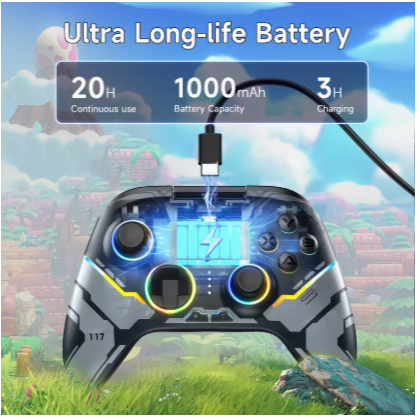 EasySMX X15 Wireless Game Controller – Hall Effect Joysticks & Triggers, RGB Lighting, Anti-Drift Gamepad for Windows PC, Android, Steam & Nintendo Switch 2