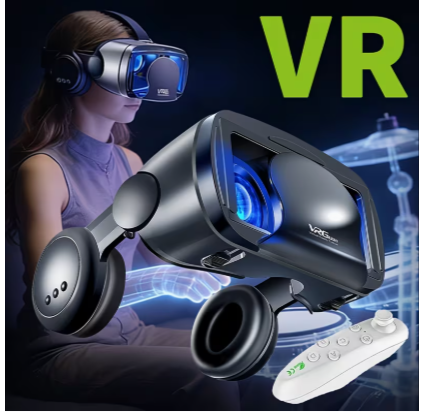 4K 3D Smartphone VR Headset – 110° Wide-Angle Virtual Reality Glasses with Adjustable Head Strap, High-Refresh Viewing for Movies & Mobile Gaming