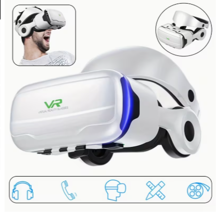 3D VR Headset for Smartphones – Wide-Angle Virtual Reality Glasses with Ergonomic Design, Immersive Viewing for Movies & Mobile Gaming, Compatible with 4.7–7.2 Inch Phones