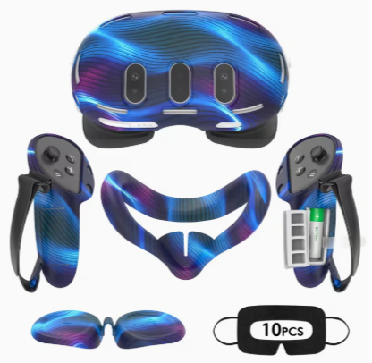 5-in-1 Silicone Protective Cover Set for Meta Quest 3 – Full Protection VR Accessories Kit with Soft Silicone Covers for Headset & Controllers