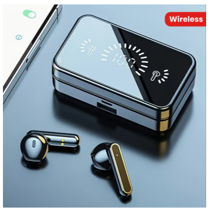 Wireless Bluetooth Earbuds with Smart Triple Digital Display – Long Battery Life, Portable Charging Case with Emergency Phone Charging, Noise Reduction for Music, Gaming & Sports