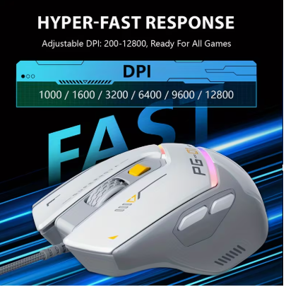 INPHIC PG1 Wired RGB Gaming Mouse – Ergonomic Programmable Optical Mouse with Macro Support, 1000Hz Polling Rate for PC, Laptop & Desktop 3