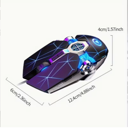 Silver Carved Wired Gaming Mouse – Silent Ergonomic Optical Mouse with Macro Support for Desktop & Laptop Gaming 2