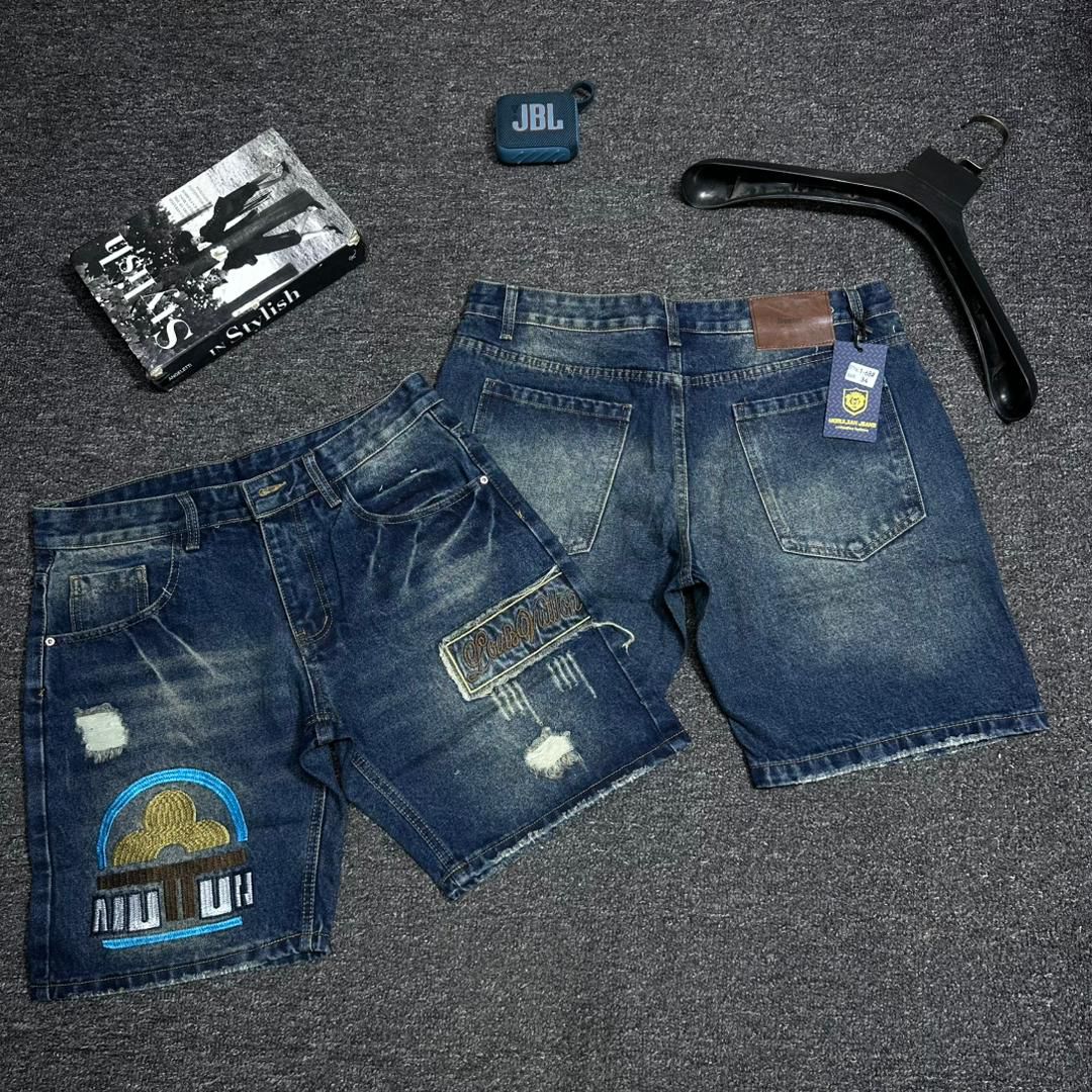 Louis Vuitton Inspired Patchwork Denim Jorts (Jean Shorts)