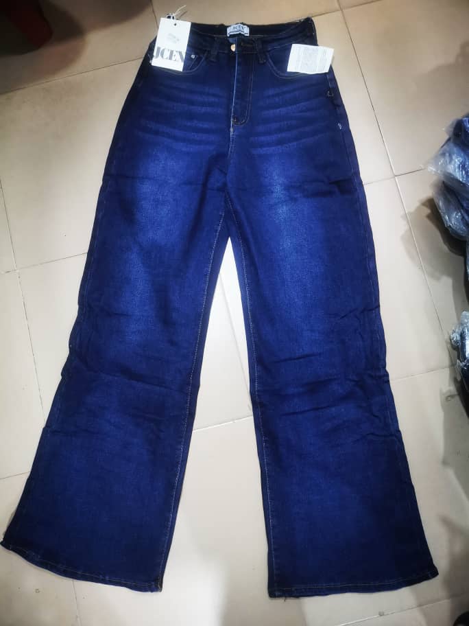 High-Waisted Wide-Leg Flare Jeans