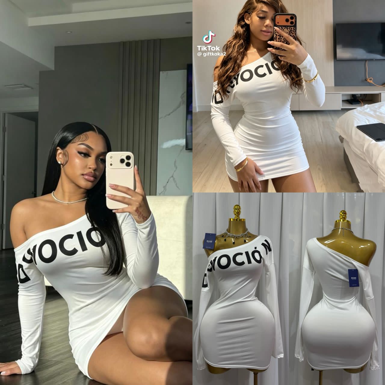 Y2K Aesthetic Letter Print Bodycon Mini Dress – Sexy One-Shoulder Asymmetrical Long Sleeve Dress, Slim Fit Stretch Clubwear Party Dress