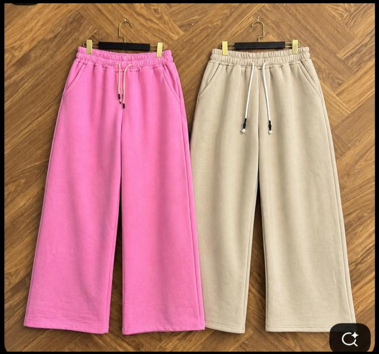 Fleece Wide Leg Sweatpants Drawstring Elastic Waist Casual Baggy Lounge Pants