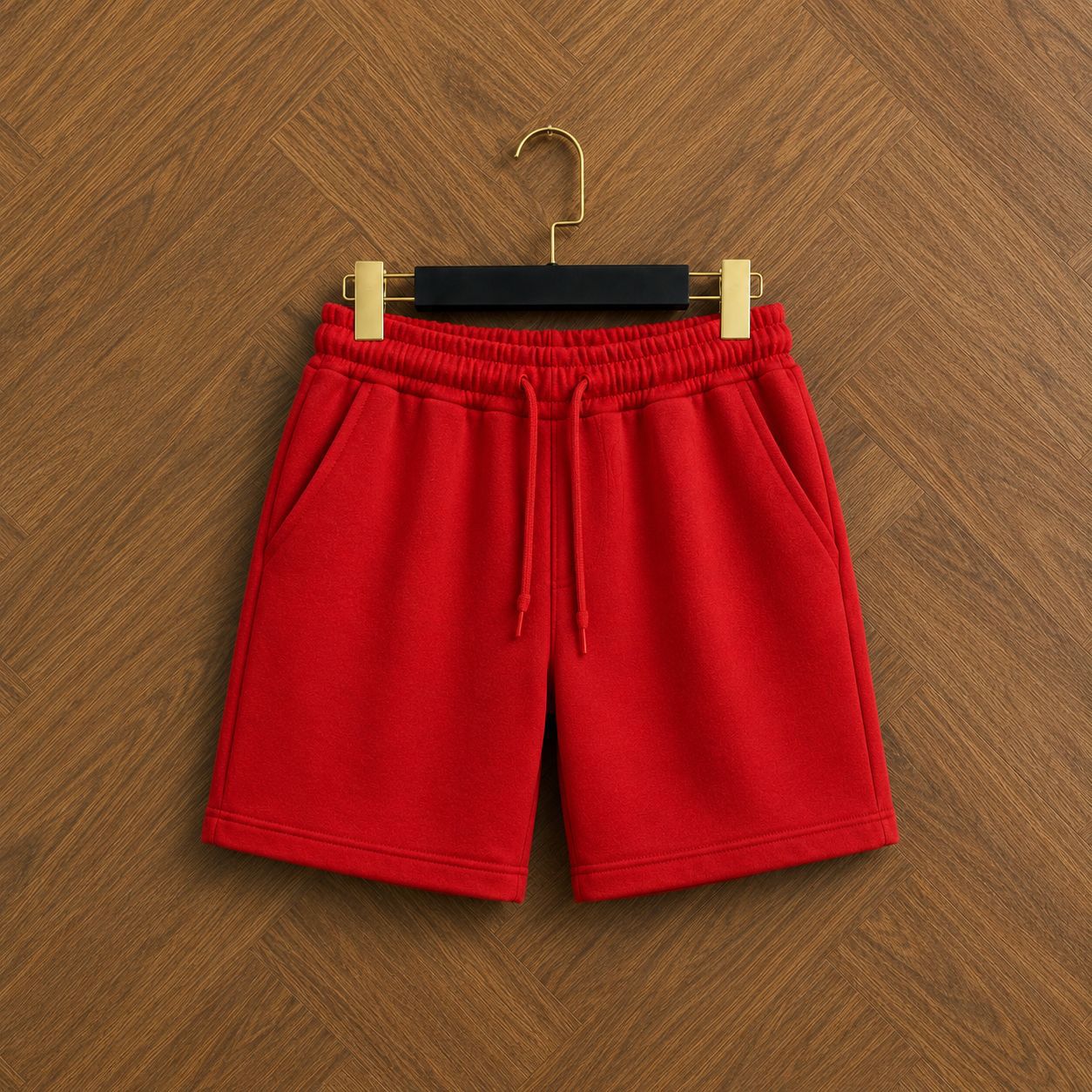 Casual Fleece Sweat Shorts, 2-Pack Basic Solid Color Drawstring Athletic Shorts with Pockets, Comfortable Loose Fit Loungewear Gym Shorts