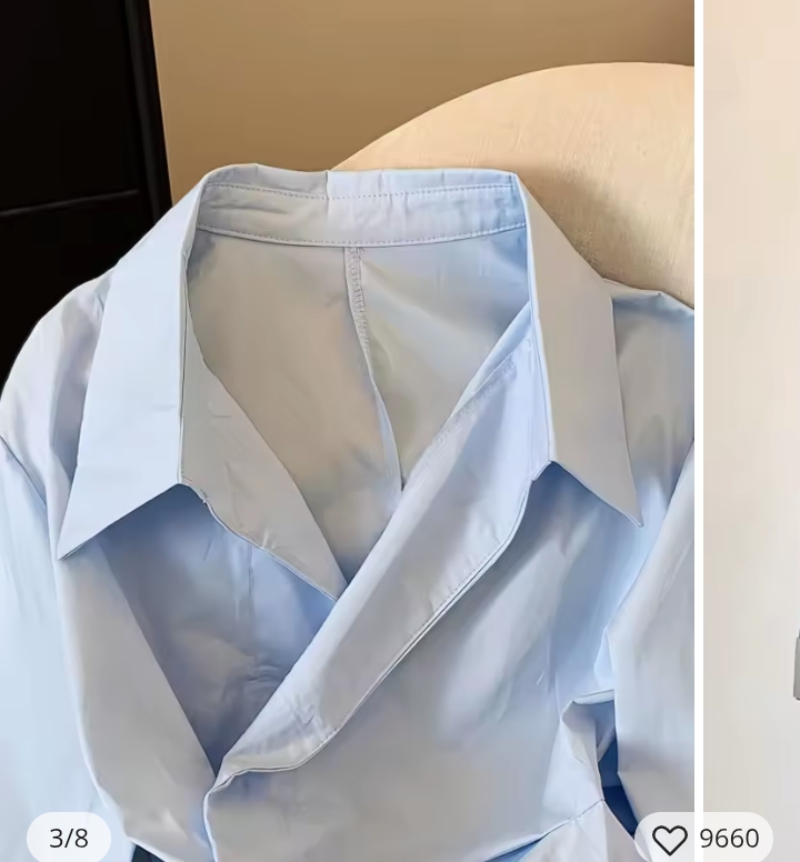 Women's Chic Asymmetric Tailored Blouse, Long Sleeve V-Neck Lapel Button-Down Shirt, Elegant Slim Fit Corset-Style White Top 3