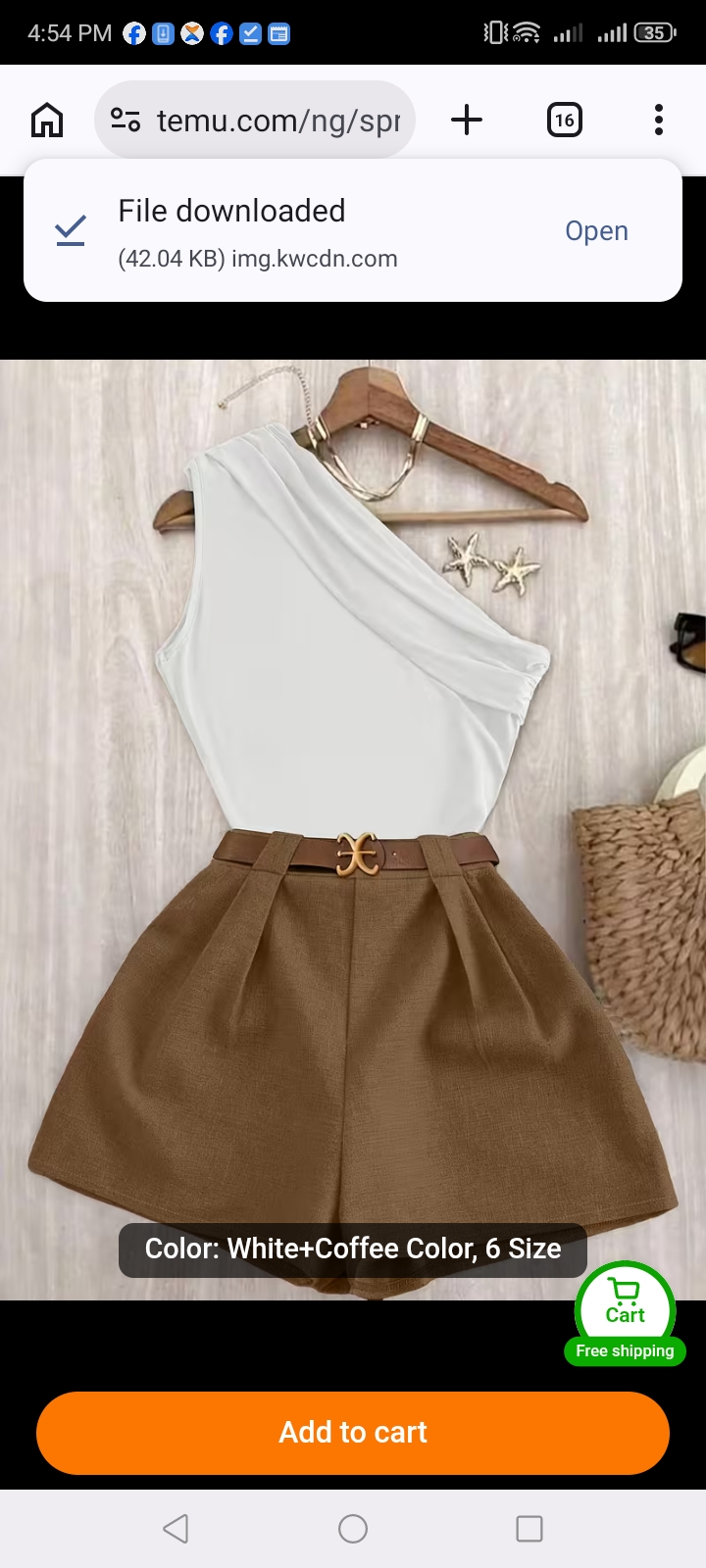 Women's One-Shoulder Top and Pleated Shorts Set