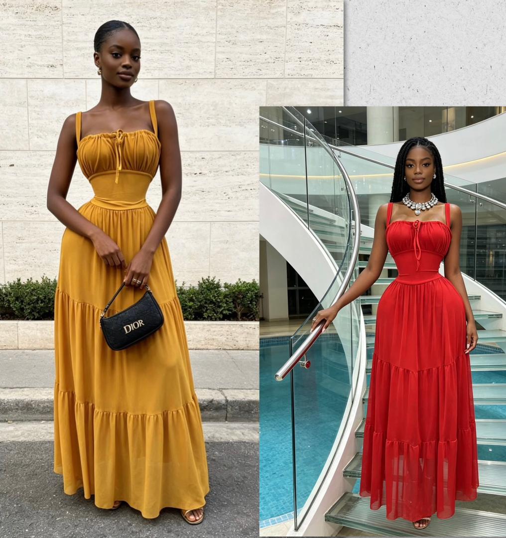 Women's Square Neck Ruched Bust Maxi Dress, Sleeveless High Waist Tiered Flowy Vacation Long Dress