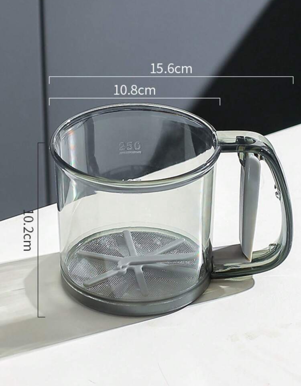 Clear Mechanical Hand-Press Flour Sifter & Sugar Shaker 2