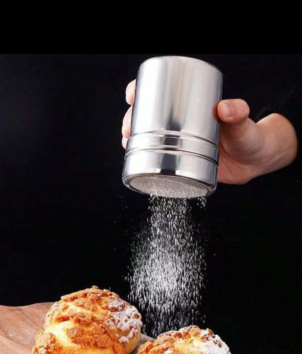 Clear Mechanical Hand-Press Flour Sifter & Sugar Shaker 3