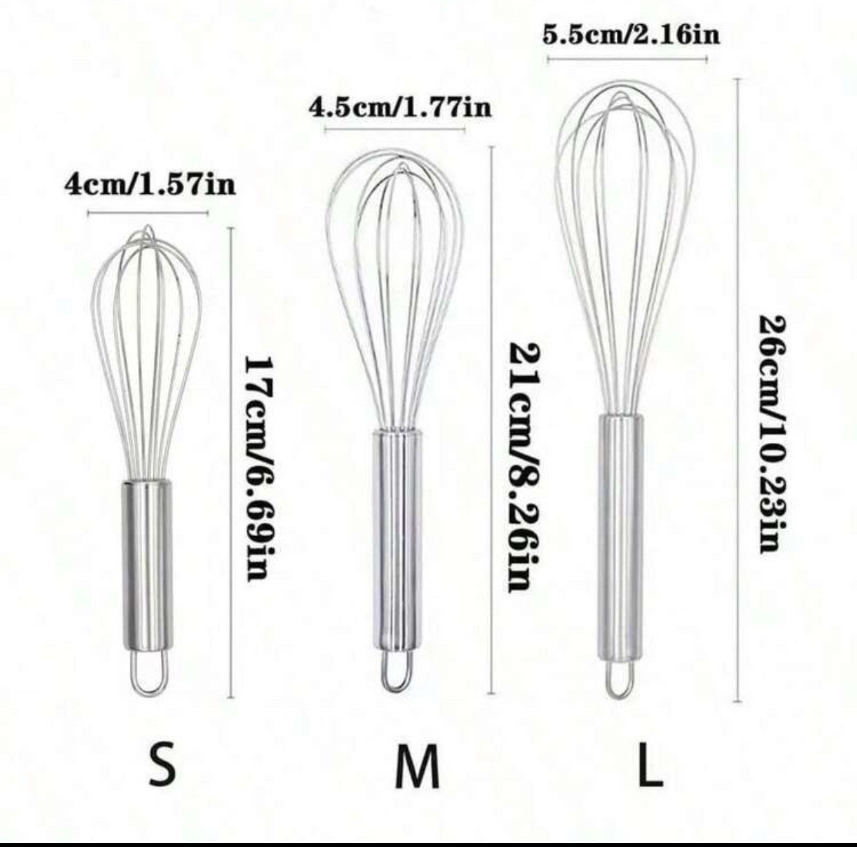 Professional Stainless Steel Balloon Whisk Set (3 Sizes) 2