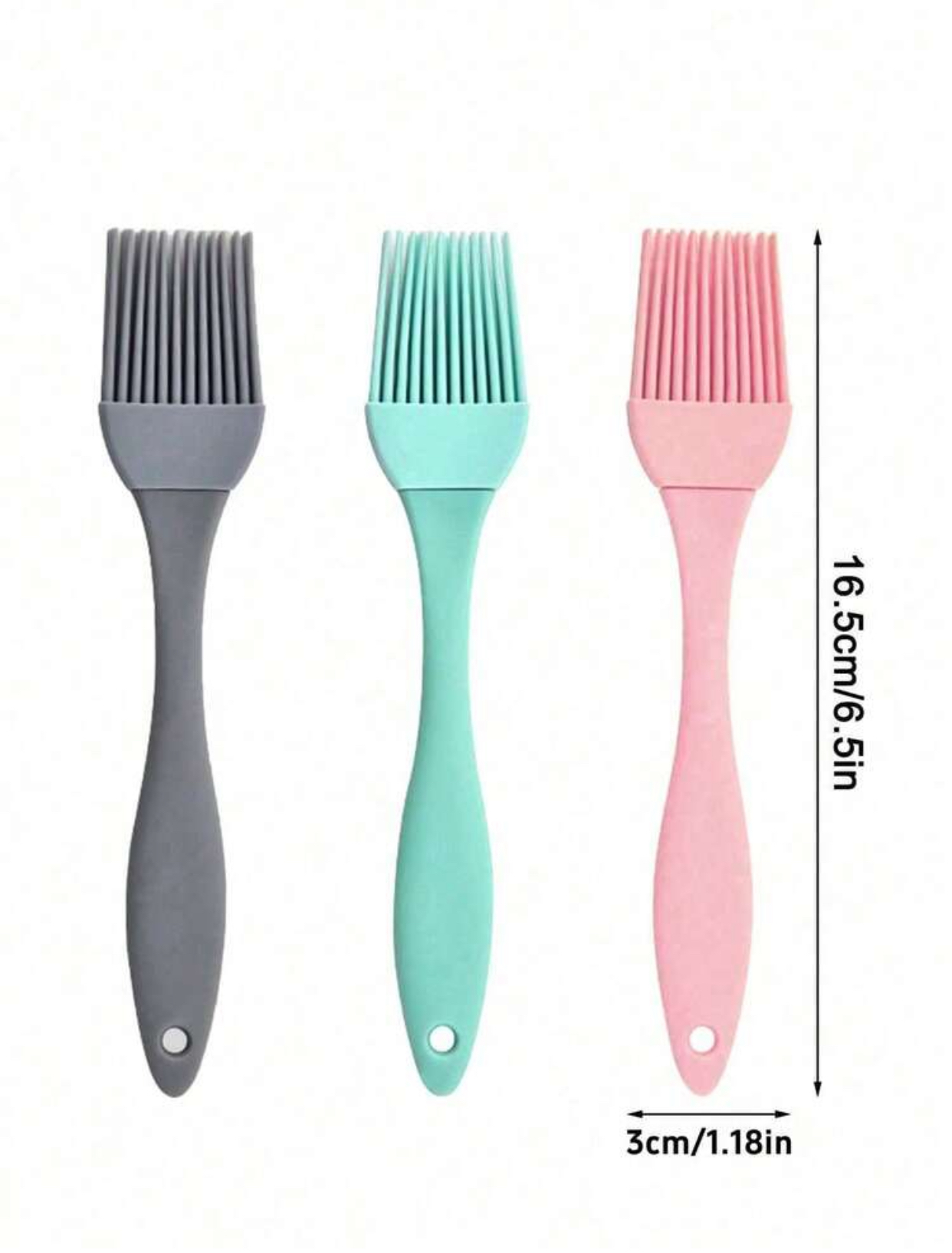 Pastel Trio Silicone Pastry & Basting Brushes (3-Piece Set) 2
