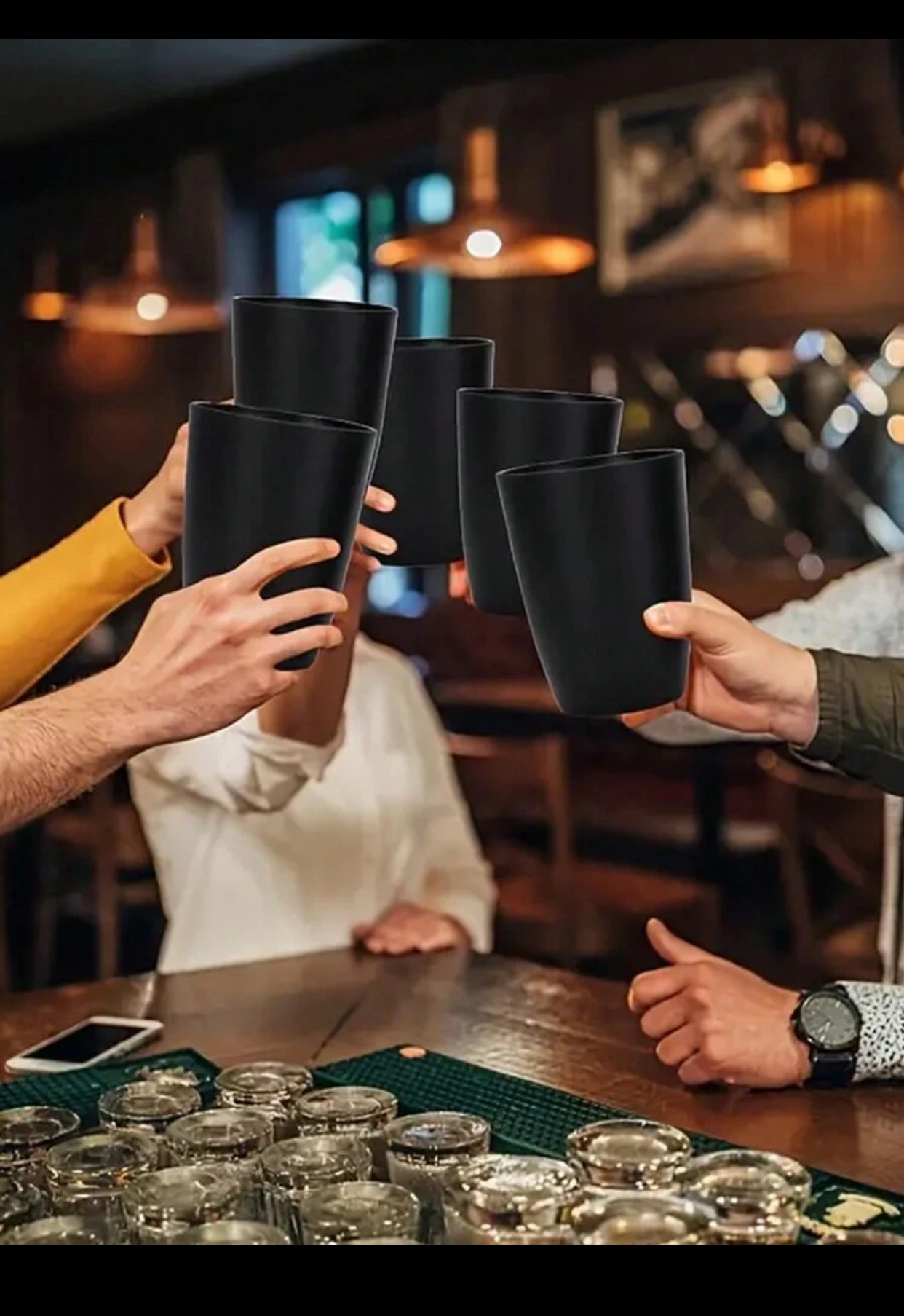 Premium Eco-Friendly Biodegradable Wheat Straw Fiber Unbreakable Plastic Drinking Tumblers Set Lightweight Multi-Use Reusable Cups for Water Coffee Juice Milk Soda Iced Tea Kitchen Drinkware