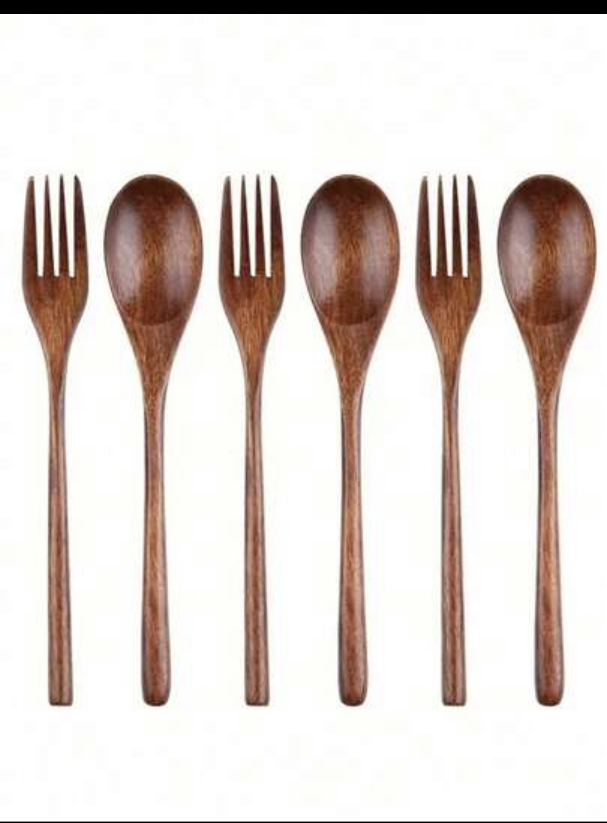 Premium Natural Jujube Wood Spoon and Fork Set 2-Piece Reusable Japanese Style Long Handle Wooden Eating Utensils Flatware Set for Dinner Salad Desserts Fruit Cooking Mixing