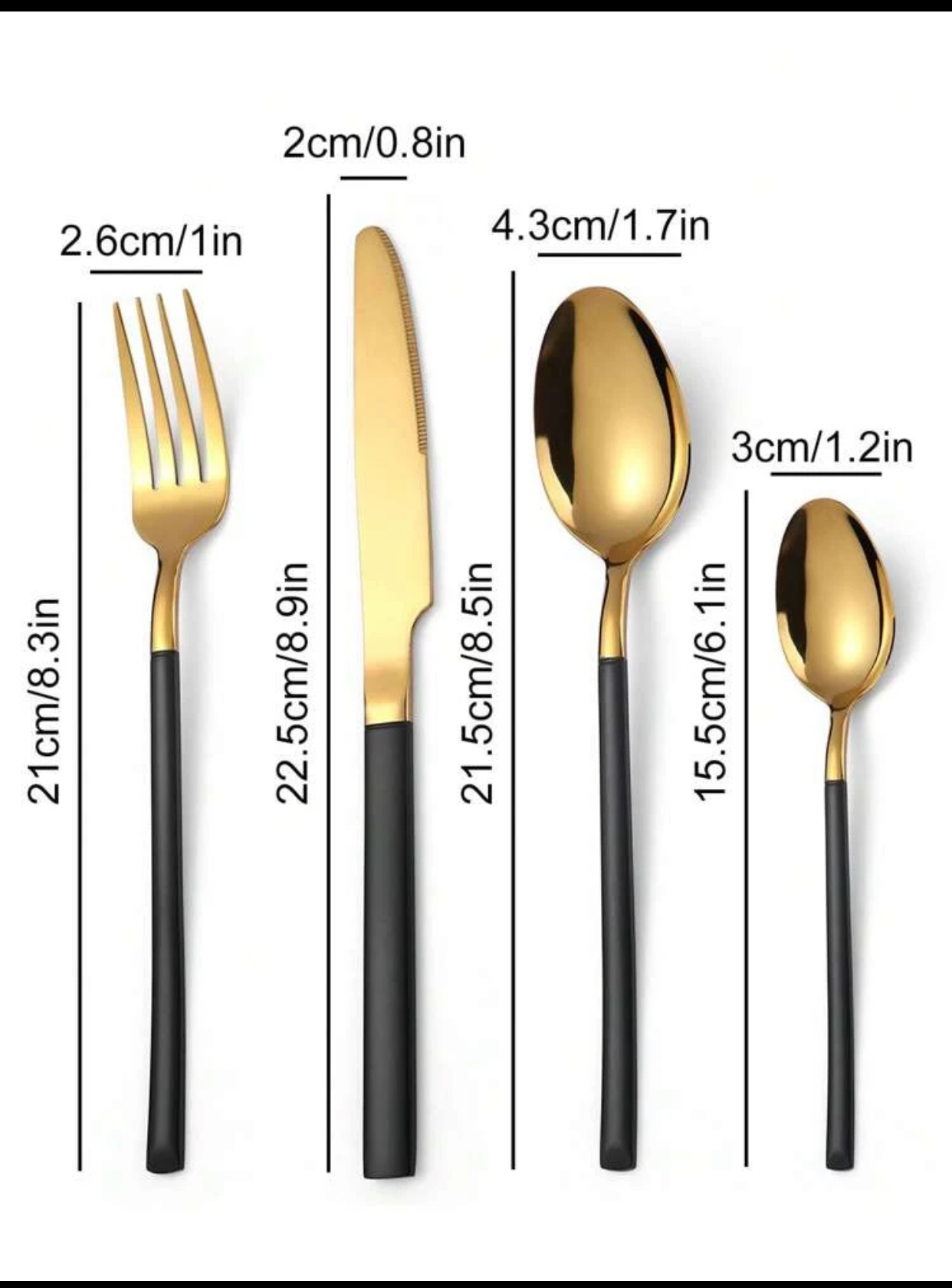 Luxury 16-Piece Matte Black and Gold Stainless Steel Flatware Cutlery Set Modern Ergonomic Knife Fork Spoons Heavy-Duty Silverware Utensils Set for Fine Dining Weddings Gift 2