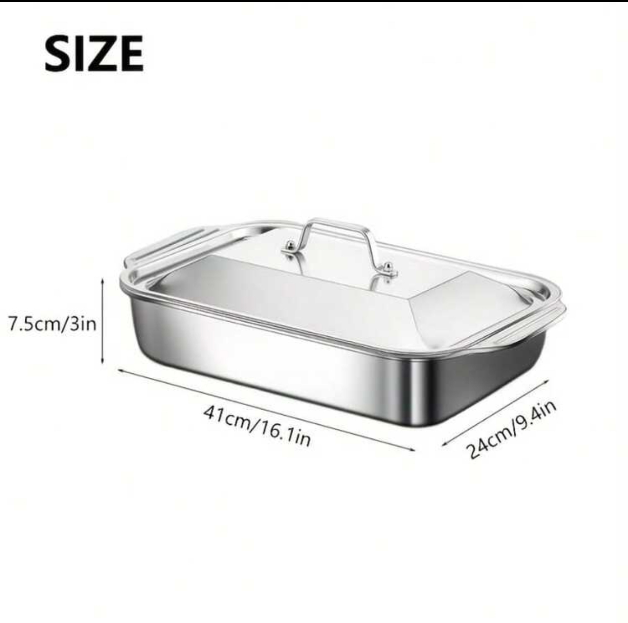 Commercial Stainless Steel Induction Chafing Dish Rectangular Buffet Warmer Food Server Pan with Polished Lid and Electric Heating Base Station Tray for Catering Events 3