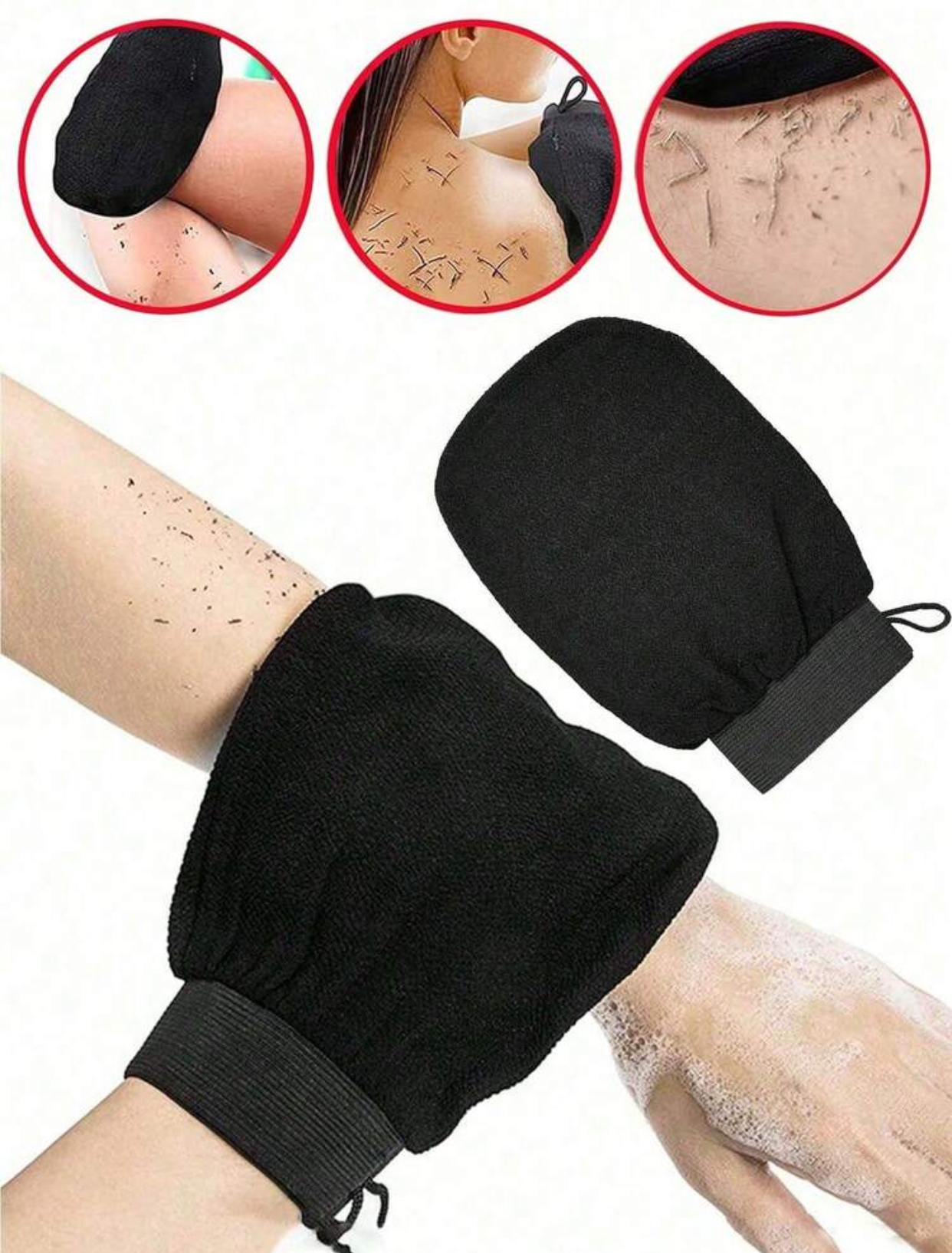Deep Exfoliating Moroccan Hammam Mitt Bath Glove Set
