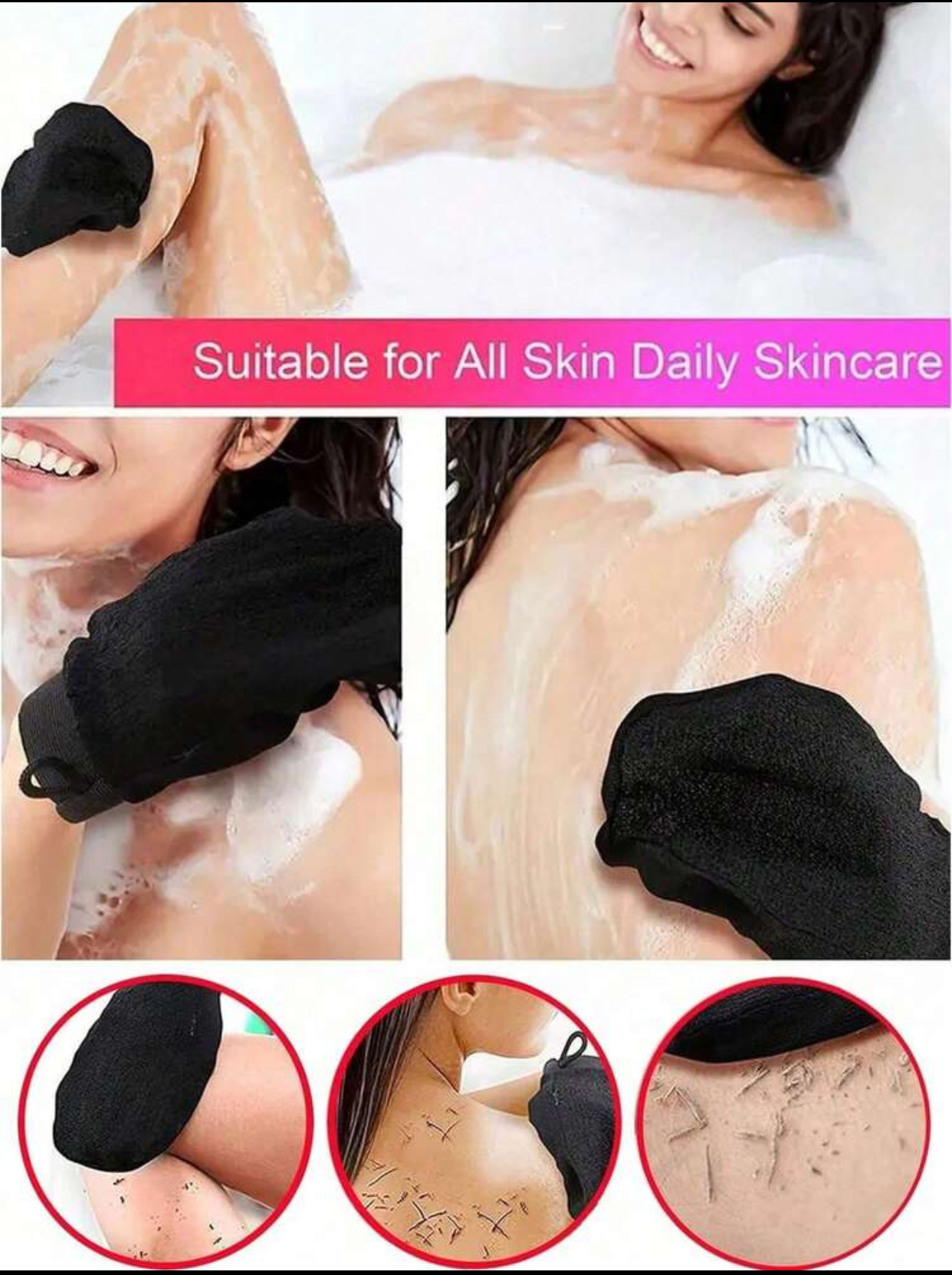Deep Exfoliating Moroccan Hammam Mitt Bath Glove Set 2