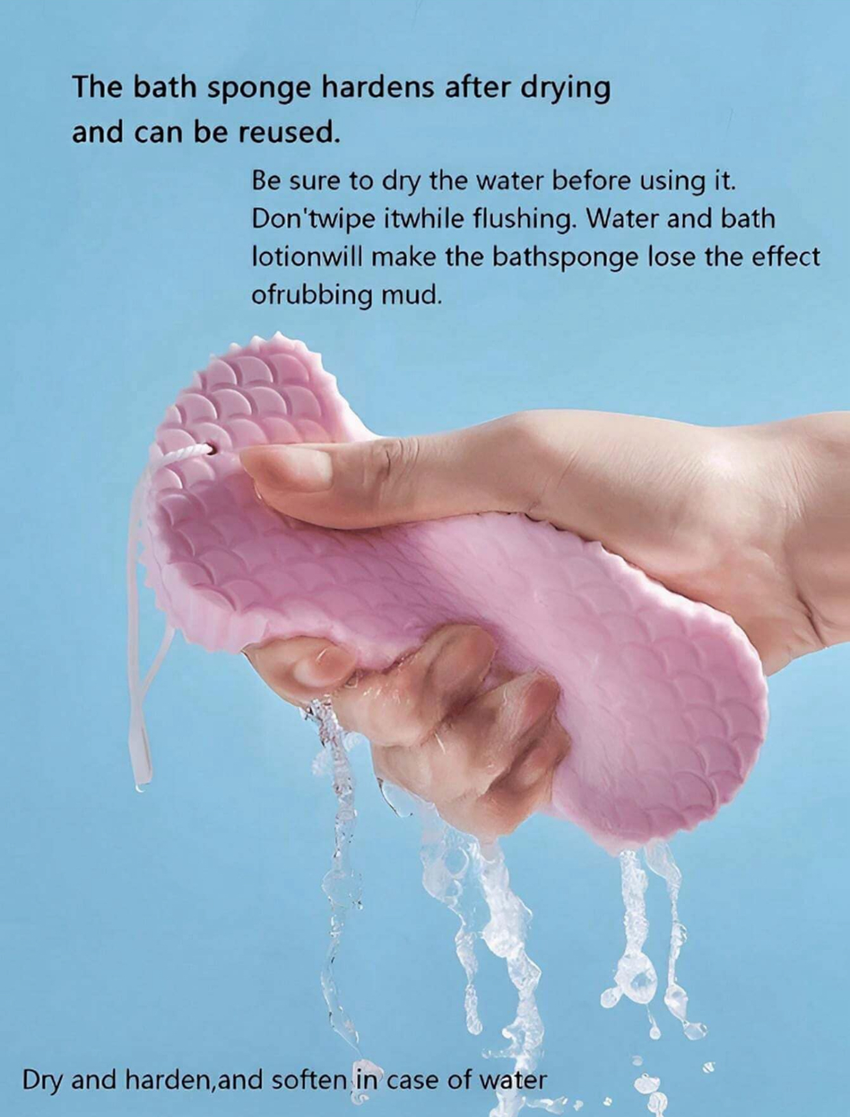 Instant Peeling Magic Wave-Pattern Soft Foam Exfoliating Bath Sponge 2