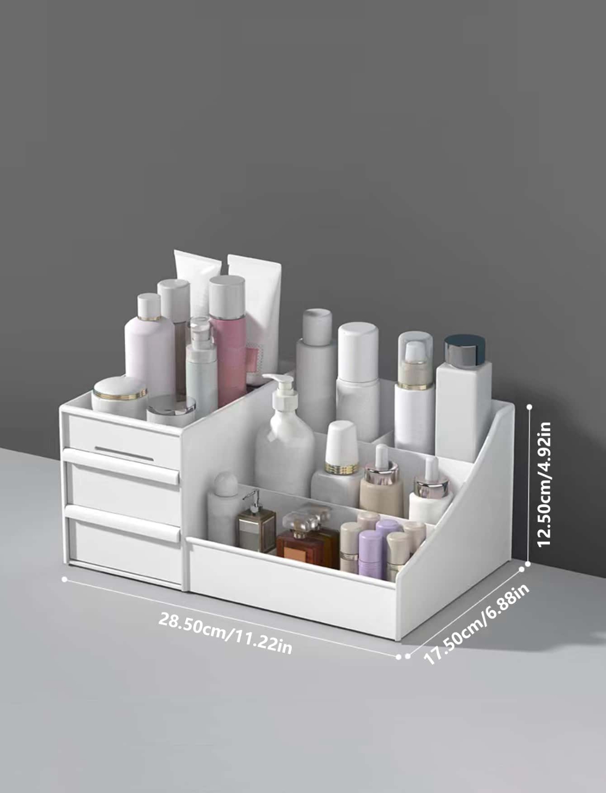 Multi-Functional Desktop Cosmetic Storage Organizer with Drawers 2