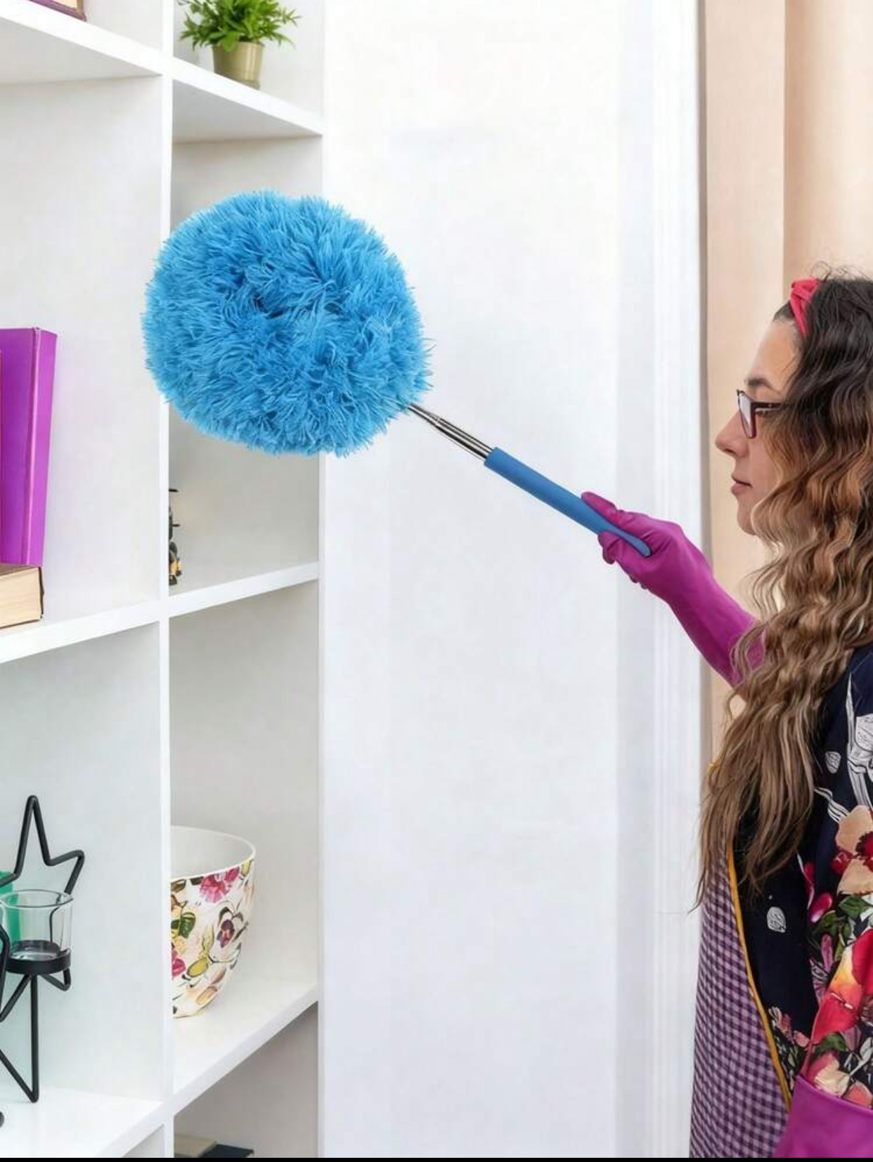 Extendable Microfiber Ceiling Fan Duster with Slanted Head
