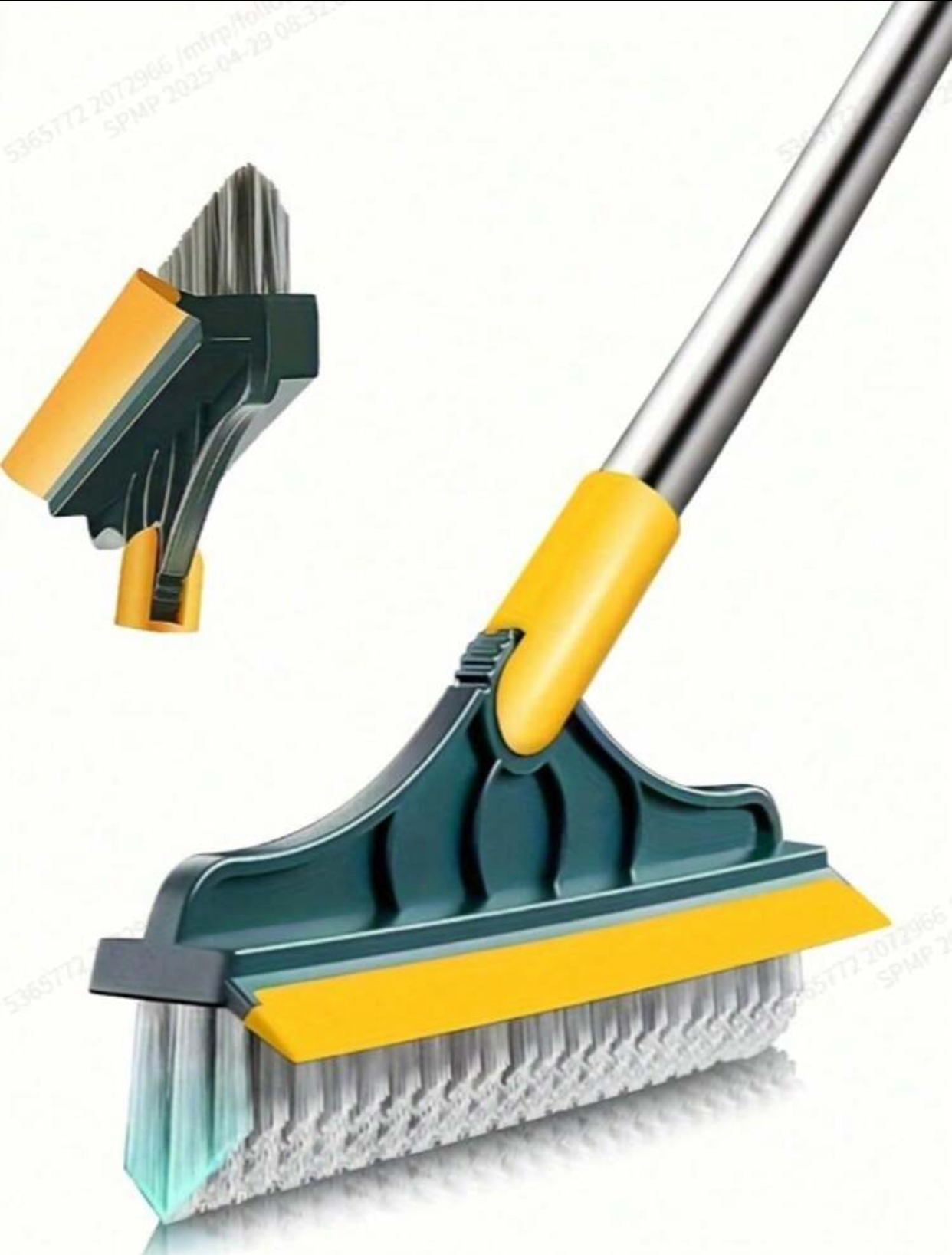3-in-1 Floor Scrub Brush with Squeegee and Long Handle