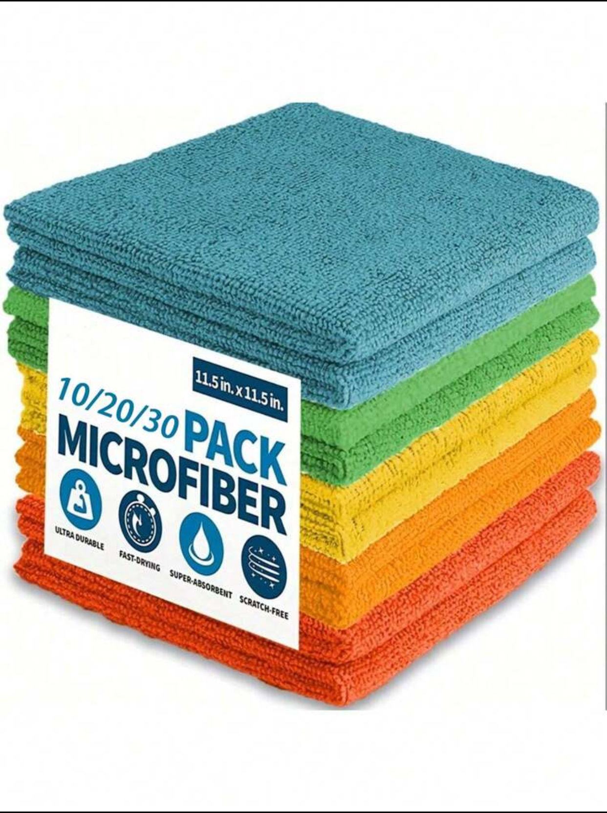 Multi-Color Microfiber Cleaning Towels