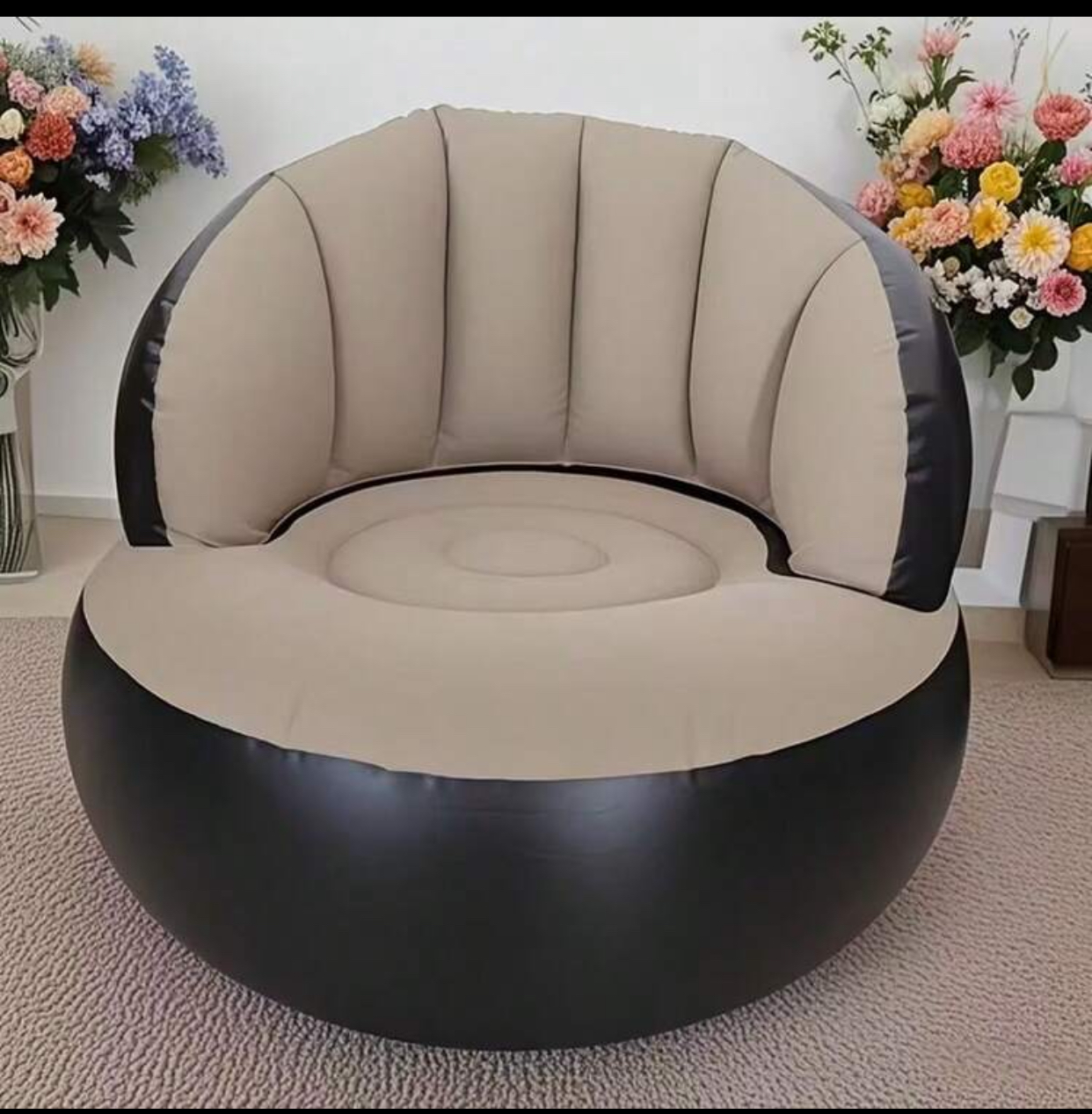 Ergonomic two-tone inflatable armchair lounge sofa