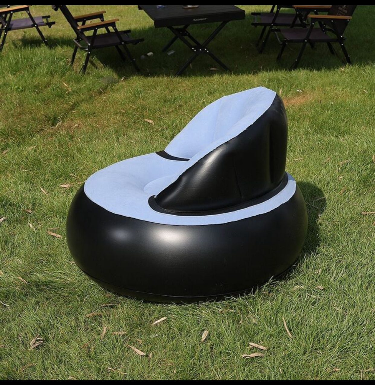 Ergonomic two-tone inflatable armchair lounge sofa 2