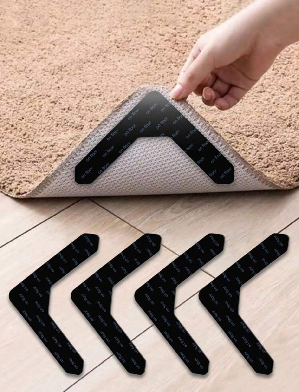 Heart-Shaped Non-Slip Reusable Carpet Stickers Set
