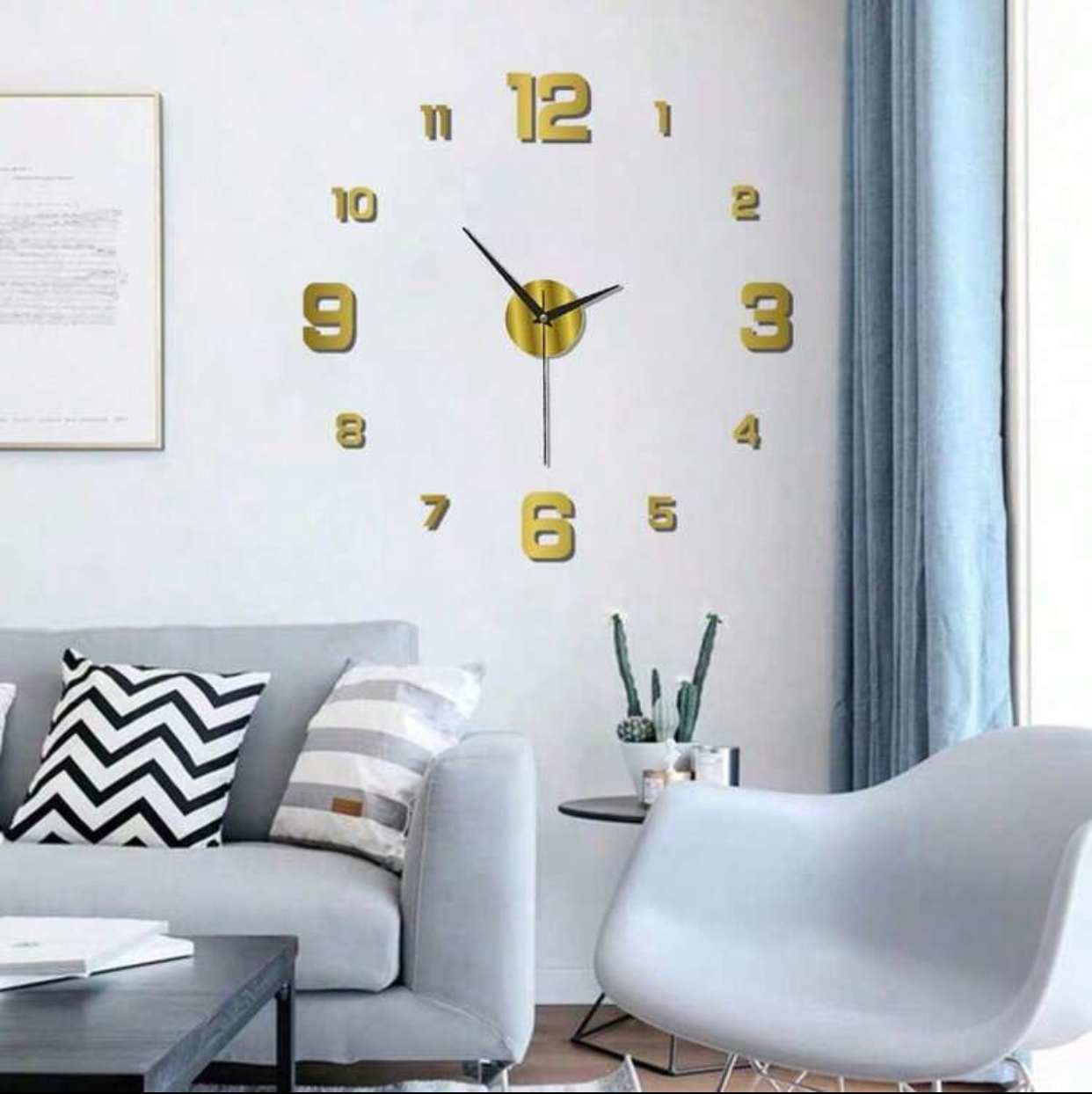 3D DIY Frameless Large Wall Clock – Modern Mute Acrylic Mirror Surface Numbers Wall Sticker Clock for Home Living Room, Dining Room, and Office Decor 2