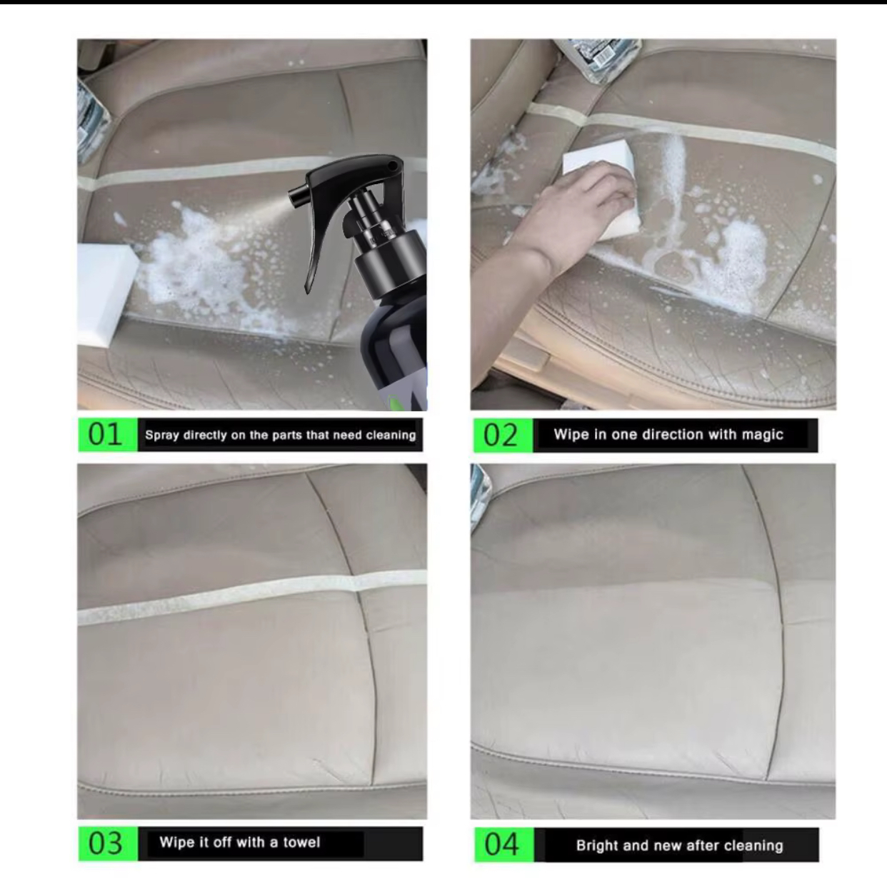 HGKJ S21 Neutral pH Car Interior Cleaner Spray – Deep Cleaning and Multi-Surface Stain Remover Liquid Formula for Automotive Dashboard, Leather, and Trim 3