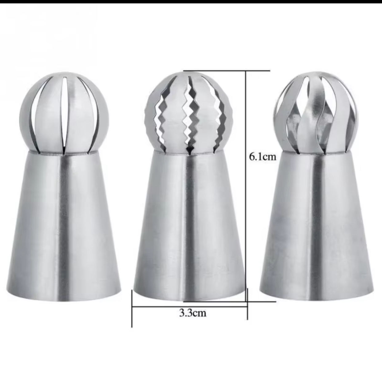 Stainless Steel Russian Sphere Ball Piping Tips – Multi-Style Icing Nozzles Set for Ruffled Buttercream Flowers and Cupcake Cake Decorating 3