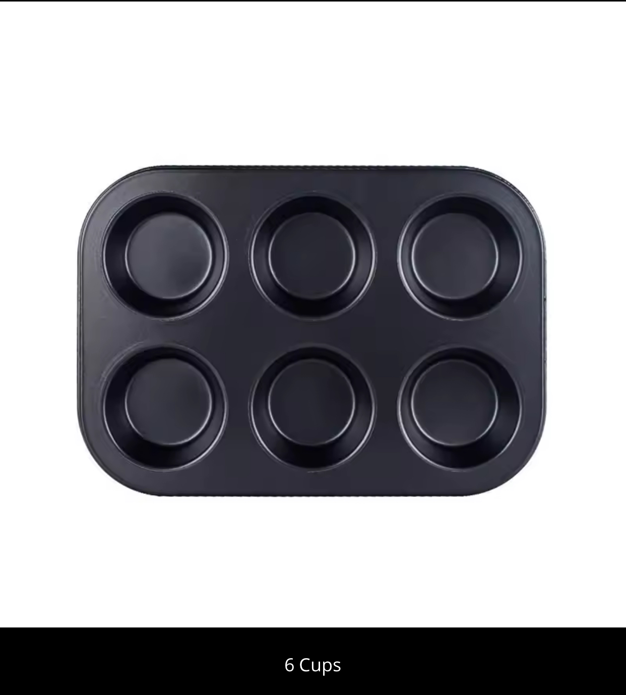 6-Cup Non-Stick Carbon Steel Muffin Pan – Heavy-Duty Standard Cupcake Baking Tray with Premium Quick-Release Coating