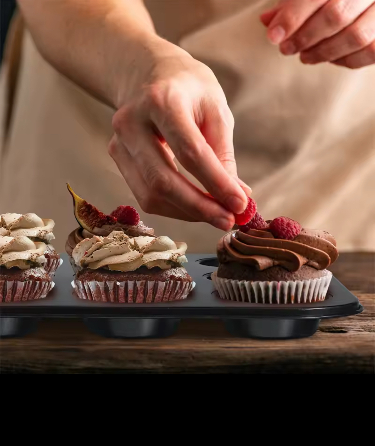 6-Cup Non-Stick Carbon Steel Muffin Pan – Heavy-Duty Standard Cupcake Baking Tray with Premium Quick-Release Coating 2