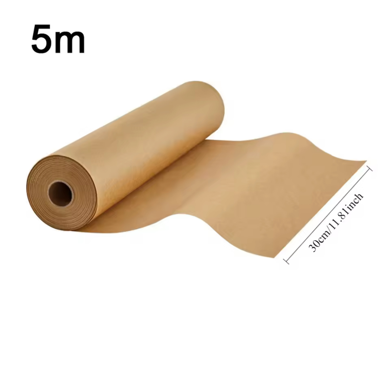 Premium Unbleached Parchment Paper Roll – Heavy-Duty Heat-Resistant Non-Stick Baking Paper for Ovens, Air Fryers, and Food Wrapping (30\text{cm} \times 5\text{m})