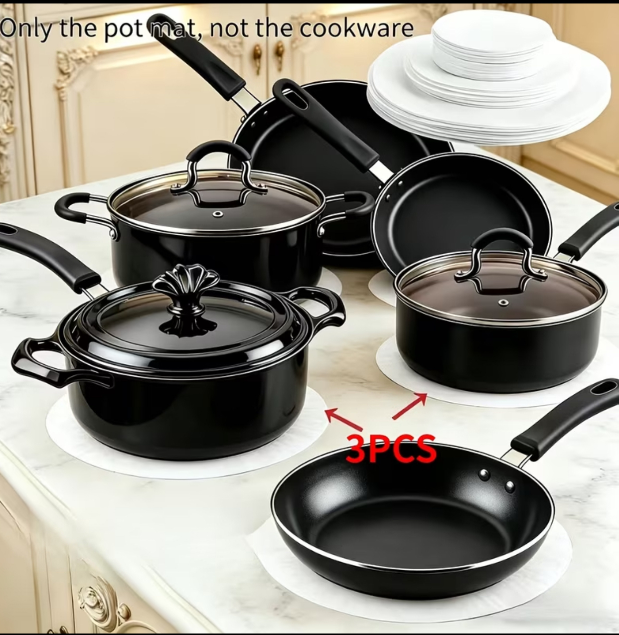Non-Slip Felt Pan Protectors – Thick Separator Pads for Shielding Cookware, Pots, and Glass Bowls from Scratches