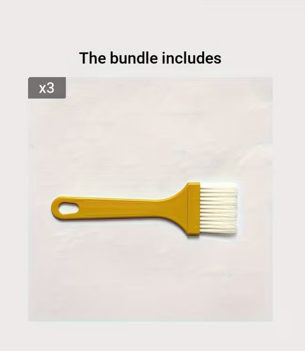 3-Piece Plastic Bristle Pastry and Basting Brushes – Ergonomic Yellow Utility Flat Brushes for Glazing, Baking, and Egg Wash Applications 2