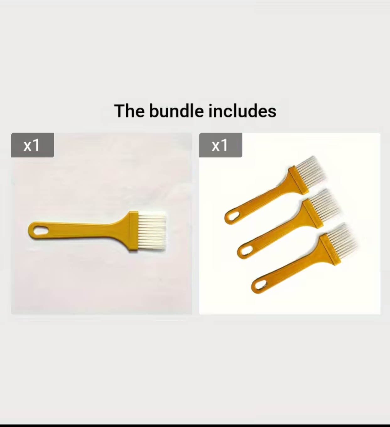 3-Piece Plastic Bristle Pastry and Basting Brushes – Ergonomic Yellow Utility Flat Brushes for Glazing, Baking, and Egg Wash Applications 3