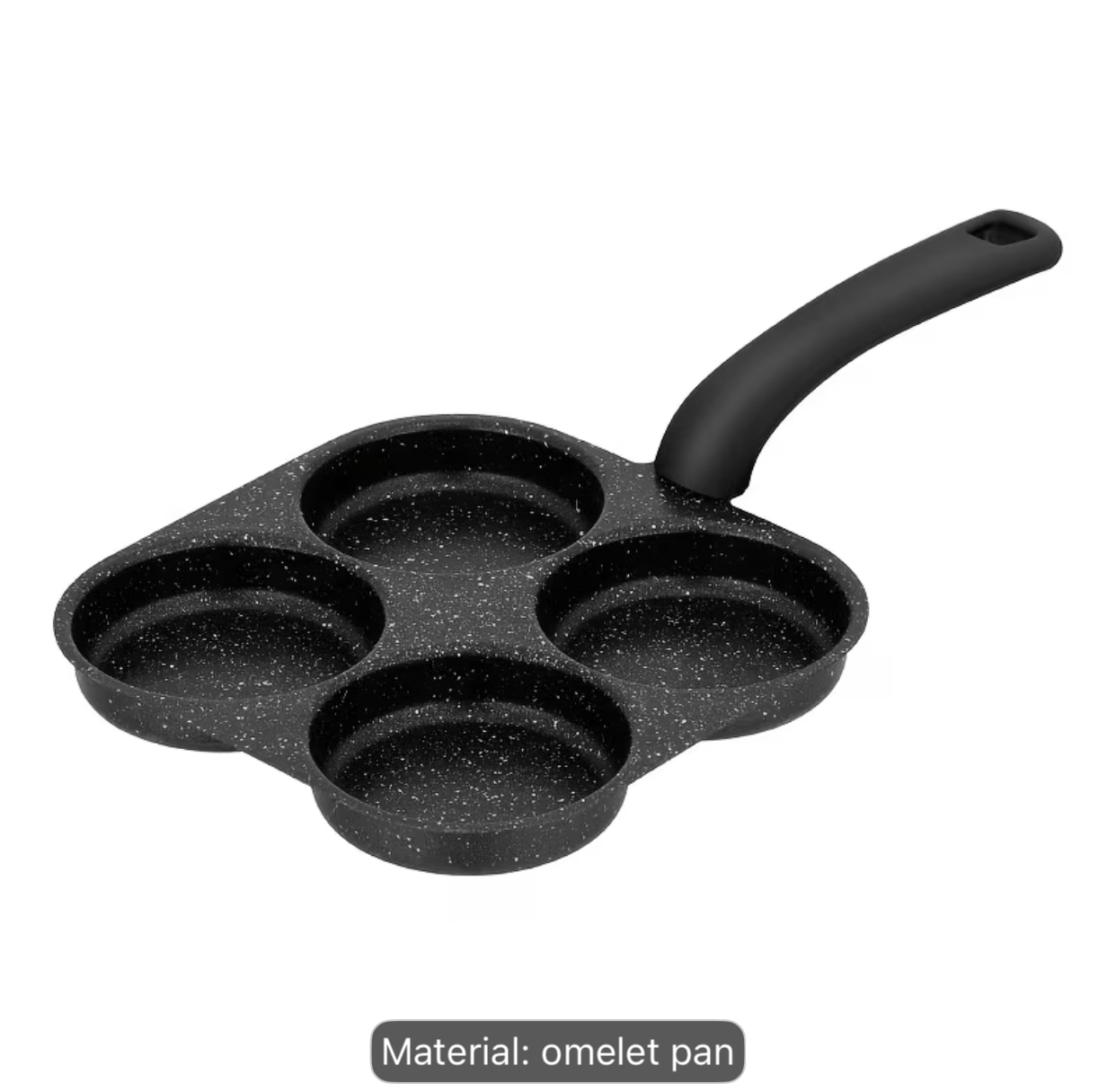 4-Cup Non-Stick Granite Omelet Pan – Divided Cast Aluminum Egg Frying Cookware with Heat-Resistant Stay-Cool Handle