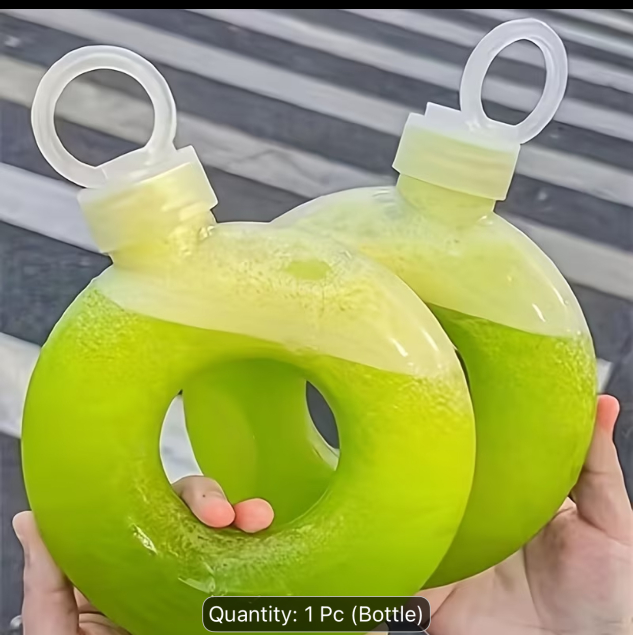 Creative Ring-Handle Donut Water Bottle – Unique Portable Round Circular Juice and Smoothie Flask for Outdoor Travel and Gym