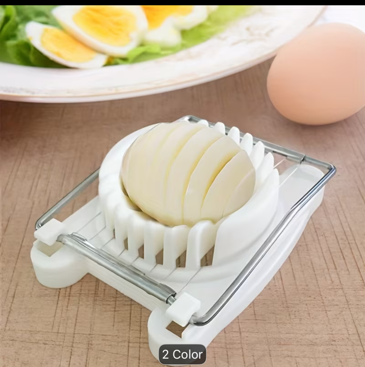 Heavy-Duty Stainless Steel Wire Egg Slicer – Multi-Purpose Boiled Egg, Mushroom, and Soft Fruit Slicer with Rigid Base