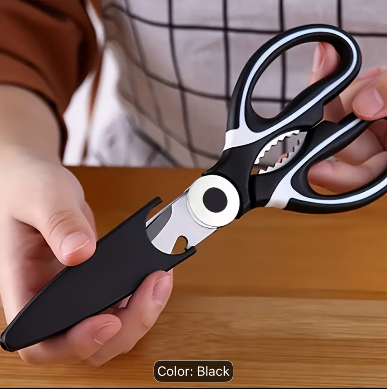 Heavy-Duty Multi-Purpose Kitchen Shears – Ultra-Sharp Stainless Steel Poultry Scissors with Bone Notch and Ergonomic Black Handles