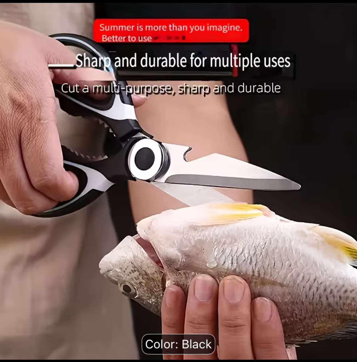 Heavy-Duty Multi-Purpose Kitchen Shears – Ultra-Sharp Stainless Steel Poultry Scissors with Bone Notch and Ergonomic Black Handles 2