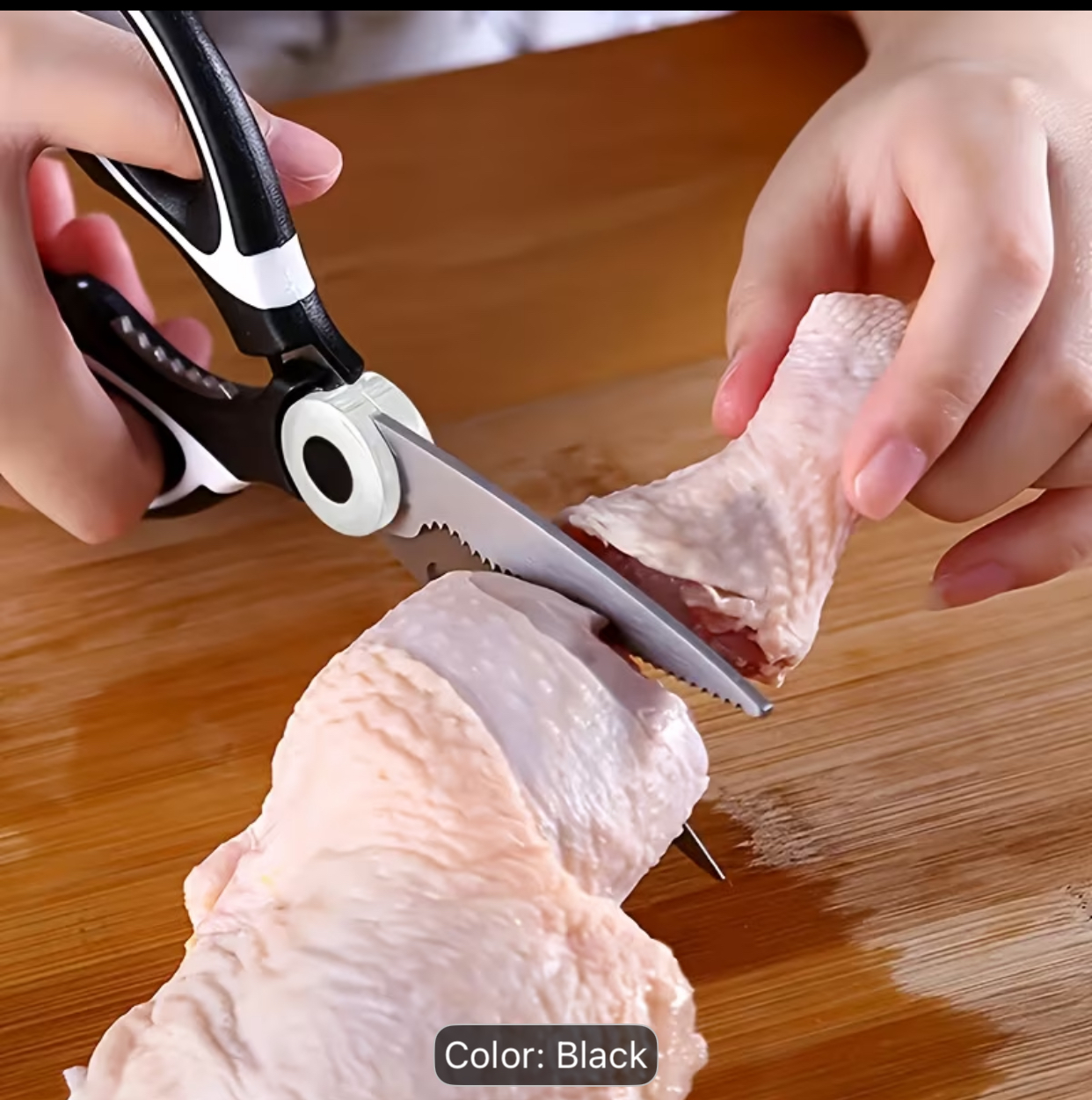 Heavy-Duty Multi-Purpose Kitchen Shears – Ultra-Sharp Stainless Steel Poultry Scissors with Bone Notch and Ergonomic Black Handles 3