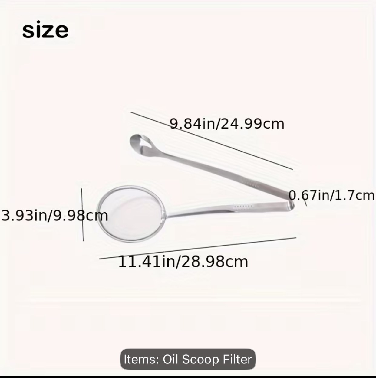 2-in-1 Stainless Steel Deep Fry Mesh Colander Scoop – Creative Oil Skimmer Strainer Filter Combined with Integrated Food Tong Clip 3